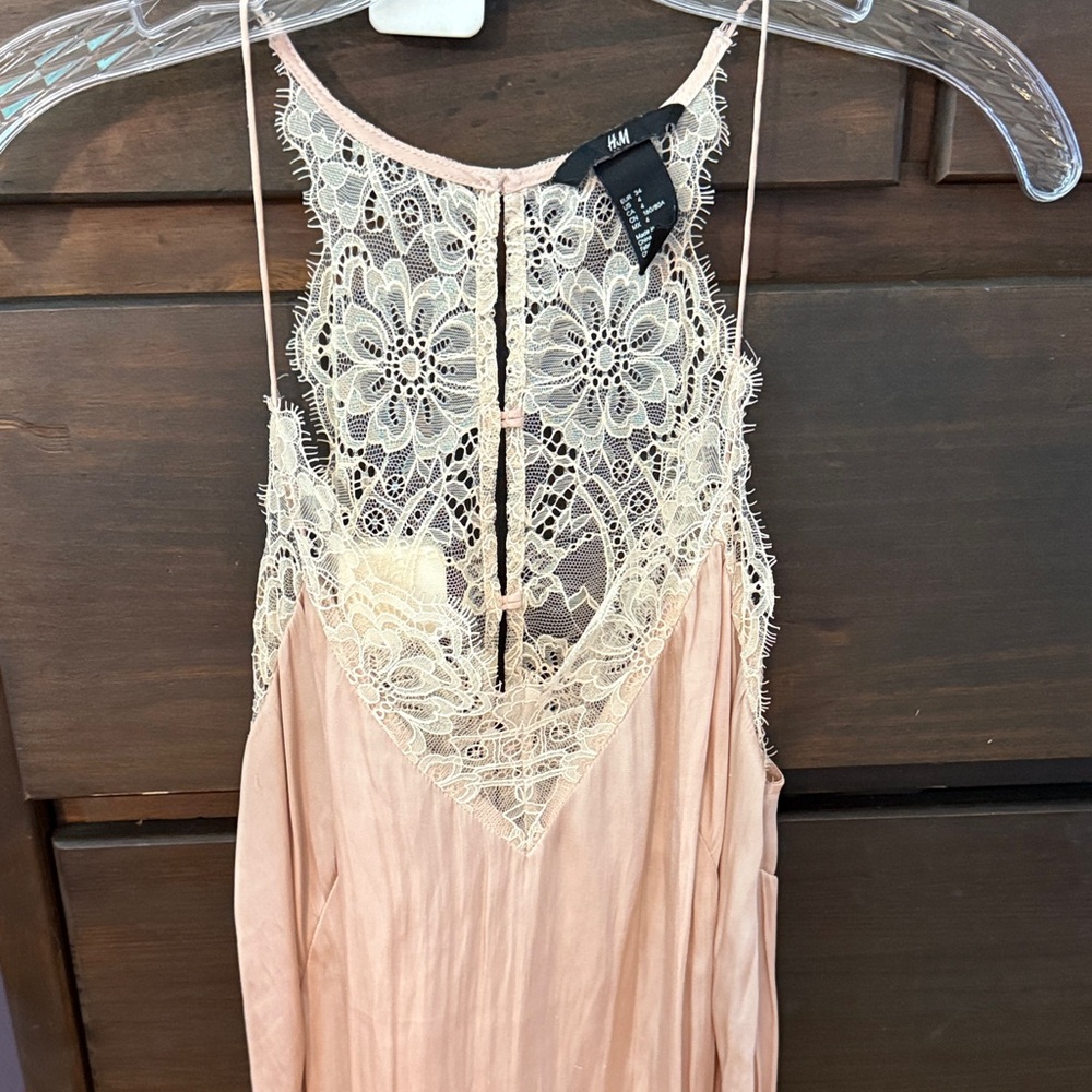 H&M Blush and Cream Lace Cami